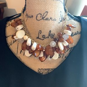 Taramanda Goldstones Mix Stones Cluster Necklace